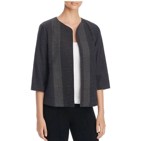Eileen Fisher Jackets & Blazers - Eileen Fisher jacket Womens Sz M P tweed open Neck Blazer cotton Woven Patterns